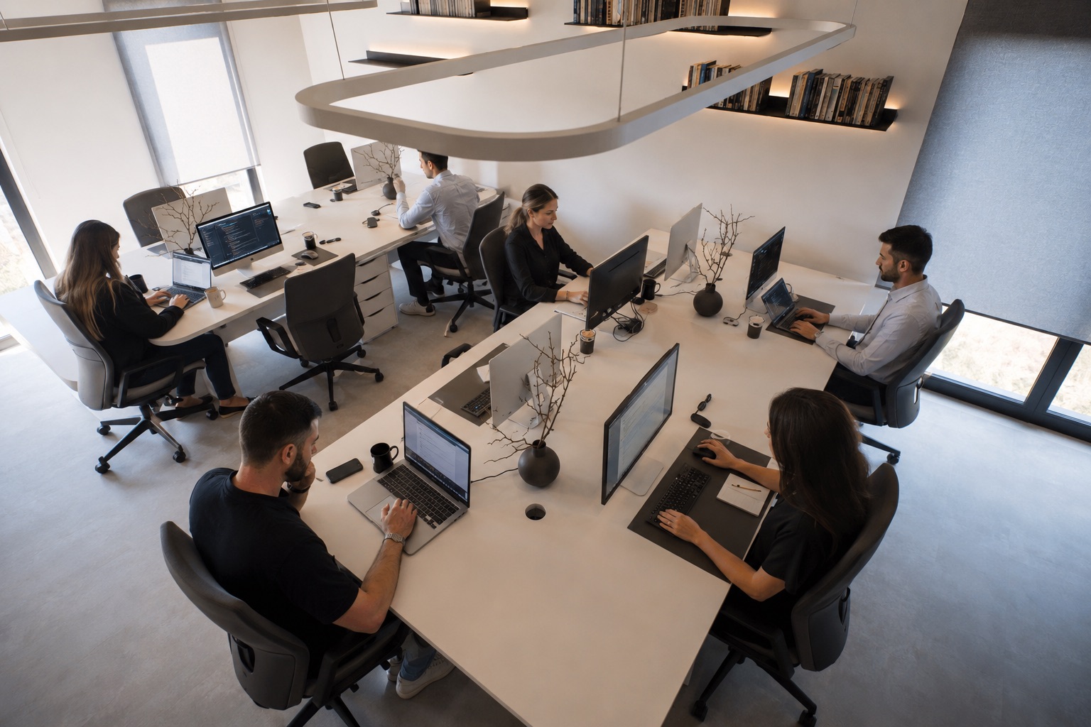 The Joy Group team at work in the open-plan office