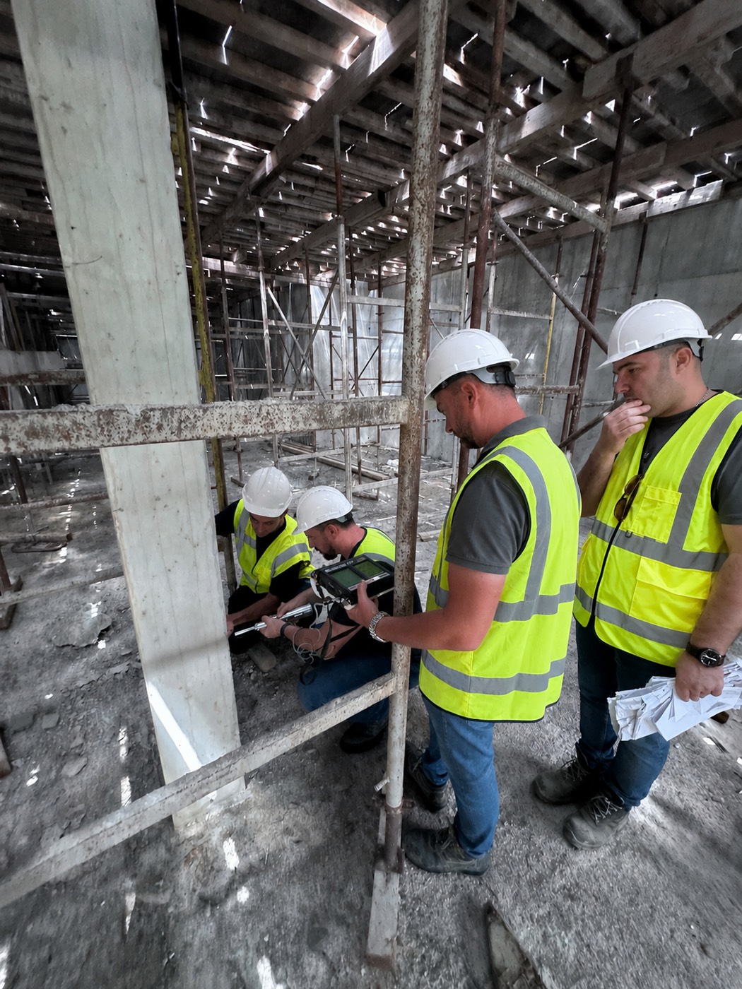 Joy Construction engineers reviewing works on site