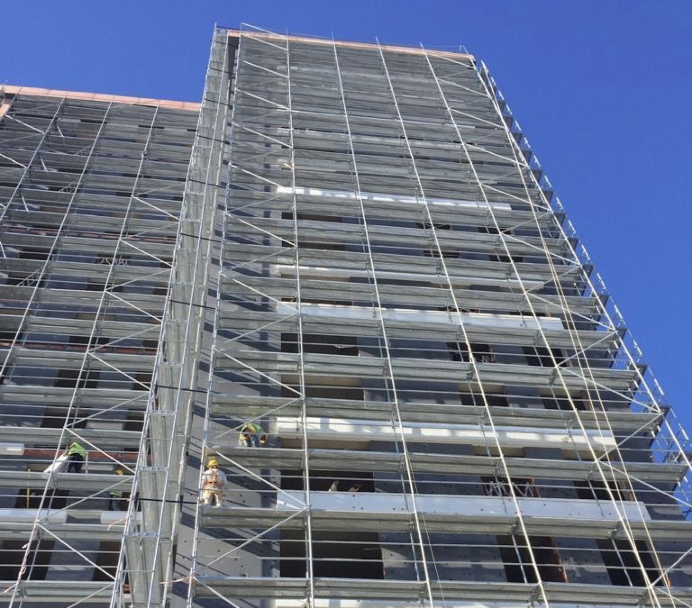 Joy Construction scaffolding erected on a façade